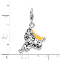 Amore LaVita Sterling Silver 3-D Enameled Saddlewith Lobster Clasp Charm