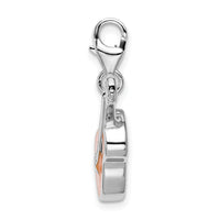 Sterling Silver 3-D Enameled Guitar with Lobster Clasp Charm