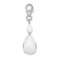 Amore LaVita Sterling Silver 3-D Enameled Swanwith Lobster Clasp Charm