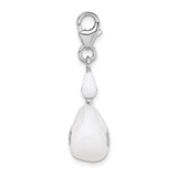 Amore LaVita Sterling Silver 3-D Enameled Swanwith Lobster Clasp Charm