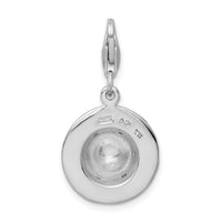 Amore LaVita Sterling Silver Click-on CZ Enamel Zebra Hat Charm