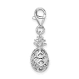 Sterling Silver Click-on Polished Pineapple Charm Charms