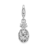 Sterling Silver Click-on Polished Pineapple Charm Charms