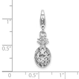 Sterling Silver Click-on Polished Pineapple Charm Charms