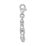 Sterling Silver Poodle W/Lobster Claw Clasp Clasp Charm Charms