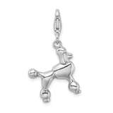 Sterling Silver Poodle W/Lobster Claw Clasp Clasp Charm Charms