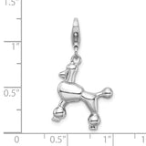 Sterling Silver Poodle W/Lobster Claw Clasp Clasp Charm Charms