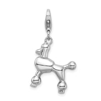 Sterling Silver Poodle W/Lobster Claw Clasp Clasp Charm Charms