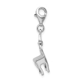 Amore LaVita Sterling Silver Enamel Vanity with Lobster Clasp Charm