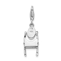 Amore LaVita Sterling Silver Enamel Vanity with Lobster Clasp Charm