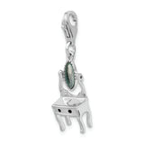 Amore LaVita Sterling Silver Enamel Vanity with Lobster Clasp Charm