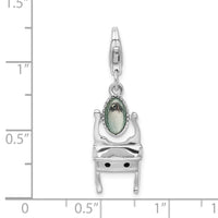 Amore LaVita Sterling Silver Enamel Vanity with Lobster Clasp Charm