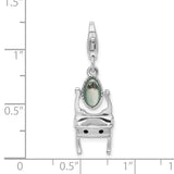 Amore LaVita Sterling Silver Enamel Vanity with Lobster Clasp Charm