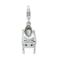 Amore LaVita Sterling Silver Enamel Vanity with Lobster Clasp Charm