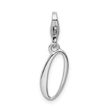 Amore La Vita Sterling Silver Number 0 with Lobster Clasp Charm