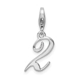 Sterling Silver Number 2 W/Lobster Claw Clasp Clasp Charm Charms