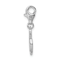 Amore La Vita Sterling Silver Rhodium-plated Polished Number 6 Charm with Fancy Lobster Clasp QCC626N6