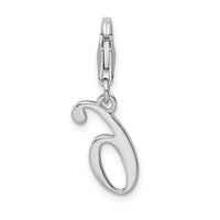 Amore La Vita Sterling Silver Rhodium-plated Polished Number 6 Charm with Fancy Lobster Clasp QCC626N6
