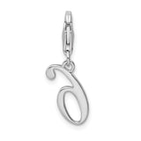 Amore La Vita Sterling Silver Rhodium-plated Polished Number 6 Charm with Fancy Lobster Clasp QCC626N6