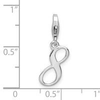 Sterling Silver Number 8 with Lobster Clasp Charm