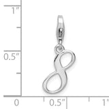 Sterling Silver Number 8 with Lobster Clasp Charm
