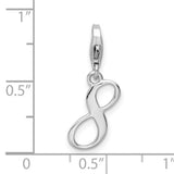 Sterling Silver Number 8 with Lobster Clasp Charm