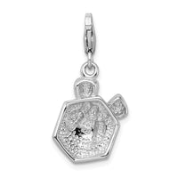 Goldia Sterling Silver Red Enameled Present W/Lobster Clasp Charm
