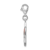 Sterling Silver Enameled Fairy W/Heart W/Lobster Claw Clasp Clasp Charm Charms