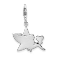 Sterling Silver Enameled Fairy W/Heart W/Lobster Claw Clasp Clasp Charm Charms