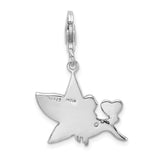 Sterling Silver Enameled Fairy W/Heart W/Lobster Claw Clasp Clasp Charm Charms
