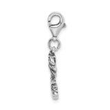 Sterling Silver 3-D Antiqued Palm Tree with Lobster Clasp Charm