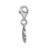 Amore LaVita Sterling Silver Antiqued Clam Shell with Lobster Clasp Charm
