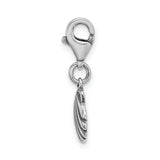 Amore LaVita Sterling Silver Antiqued Clam Shell with Lobster Clasp Charm