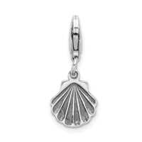 Amore LaVita Sterling Silver Antiqued Clam Shell with Lobster Clasp Charm