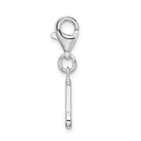 Amore LaVita Sterling Silver Polished Beamed Sixteenth Note with Lobster Clasp Charm