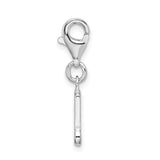 Amore LaVita Sterling Silver Polished Beamed Sixteenth Note with Lobster Clasp Charm