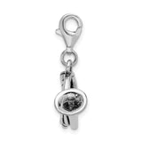 Sterling Silver 3-D Antiqued French Horn W/Lobster Claw Clasp Clasp Charm Charms