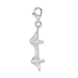 Sterling Silver Polished Mackinac Bridge W/Lobster Claw Clasp Clasp Charm Charms