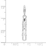 Sterling Silver Polished Mackinac Bridge W/Lobster Claw Clasp Clasp Charm Charms