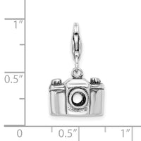 Amore LaVita Sterling Silver Antiqued Camera with Lobster Clasp Charm