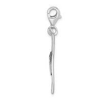 Sterling Silver Antiqued Skis W/Lobster Claw Clasp Clasp Charm Charms