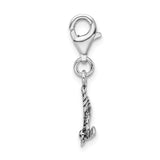 Amore LaVita Sterling Silver Antiqued Golf Clubs & Ball with Lobster Clasp Charm