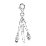 Sterling Silver Cutlery W/Lobster Claw Clasp Clasp Charm Charms