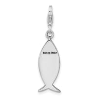 Amore LaVita Sterling Silver Antiqued WWJD Ichthus with Lobster Clasp Charm