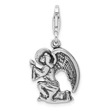 Sterling Silver Antique Kneeling Angel W/Lobster Claw Clasp Clasp Charm Charms