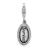 Sterling Silver Antiqued SURVIVOR W/Lobster Claw Clasp Clasp Charm Charms