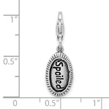Amore LaVita Sterling Silver Antiqued Spoiled with Lobster Clasp Charm