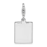 Amore LaVita Sterling Silver Bingo Card with Lobster Clasp Charm