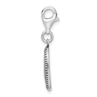 925 Sterling Silver Antiqued MOM with Lobster Clasp Charm