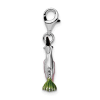 Amore LaVita Sterling Silver Enamel Hummingbird with Lobster Clasp Charm